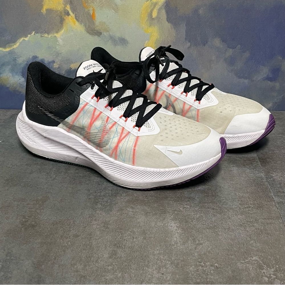 Nike Zoom Winflo 8 Black/White Women's Running Shoes Size 8